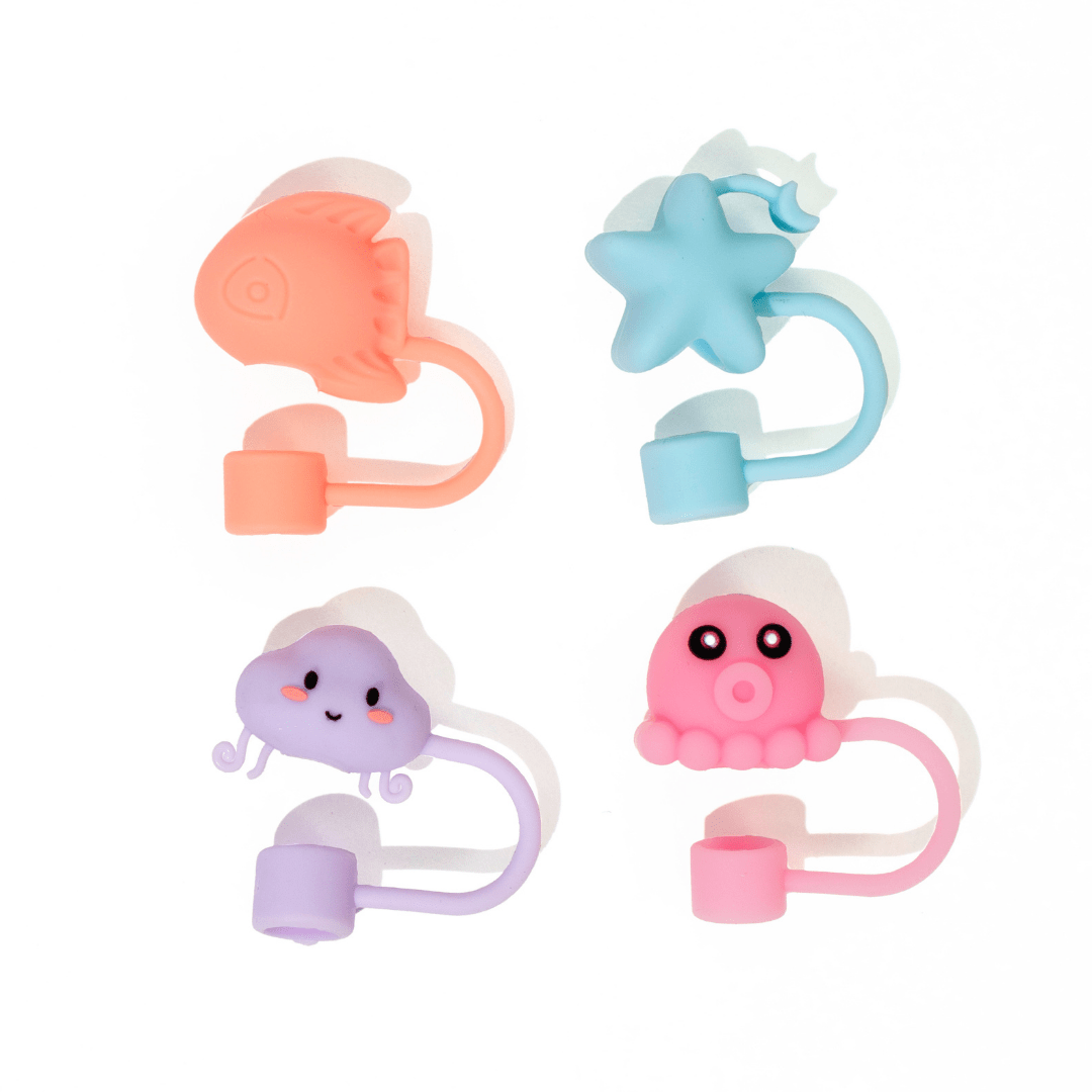 Sea Squad 4 - Pack Straw Toppers | | CharCharms Accessories