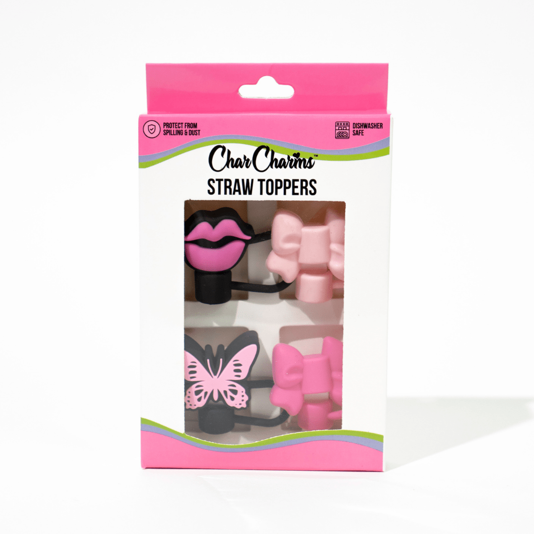 Sippin' Pretty 4 - Pack Straw Toppers | | CharCharms Accessories