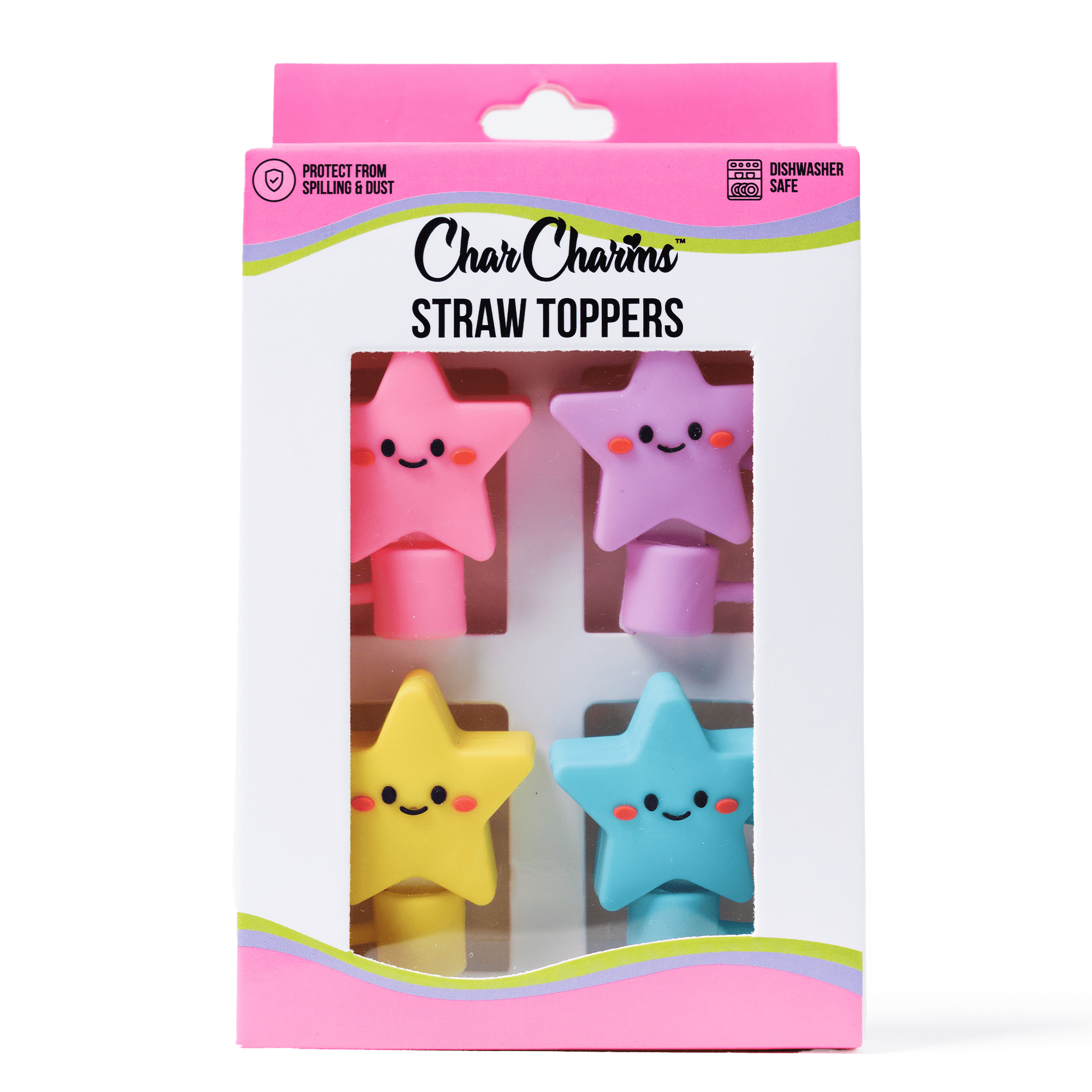 Star 4 - Pack Straw Topper | | CharCharms Accessories