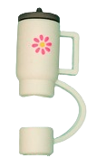 White Tumbler Straw Topper