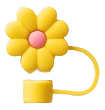 Yellow Flower Straw Topper
