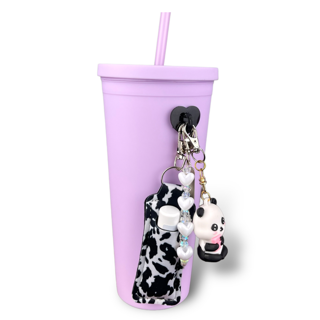 CharCharms Water Bottle Accessories Pink Purple Panda Cute Tumbler