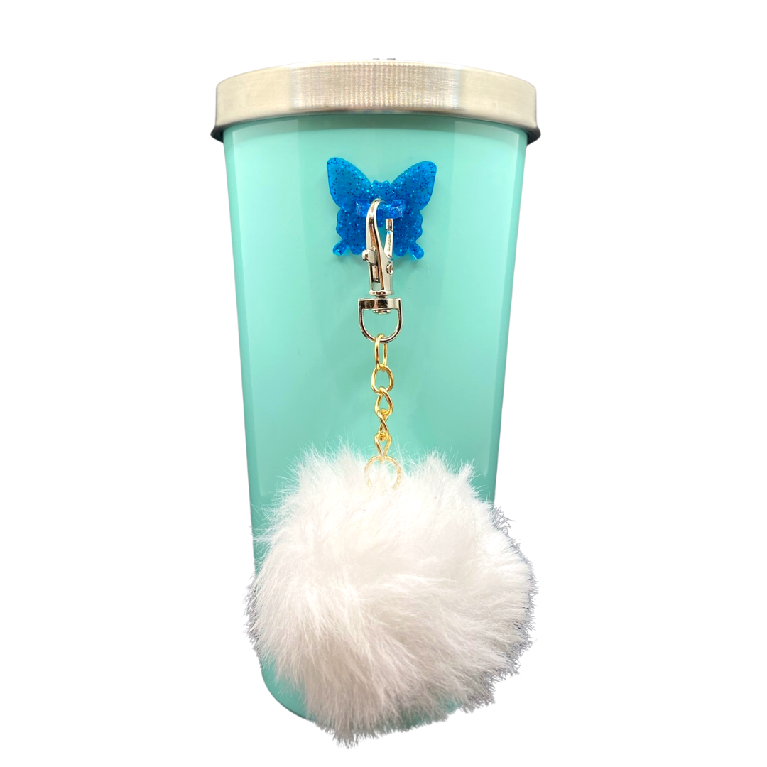 White Pompom Water Bottle Charm Accessories
