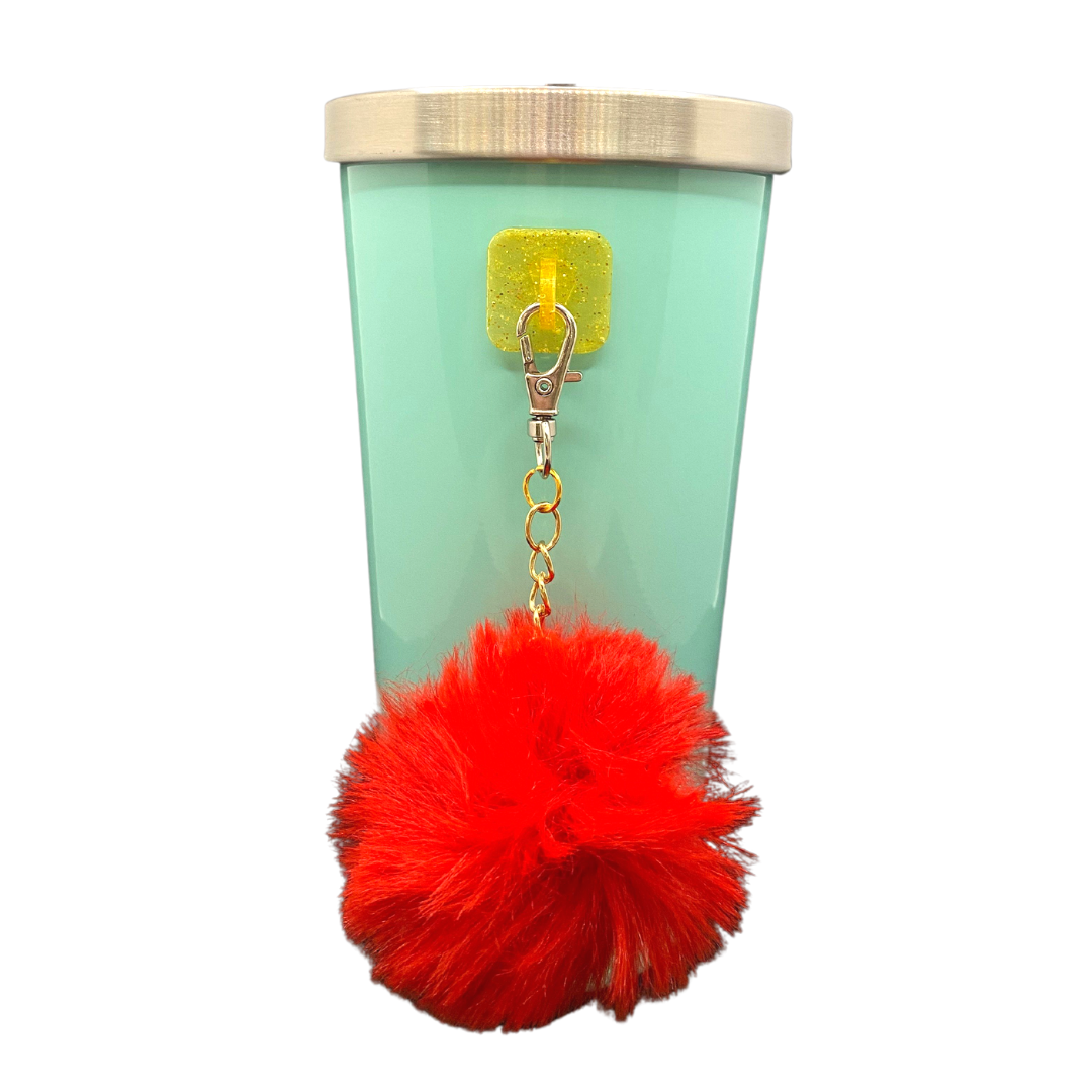 Red Pompom Water Bottle Charm Accessories