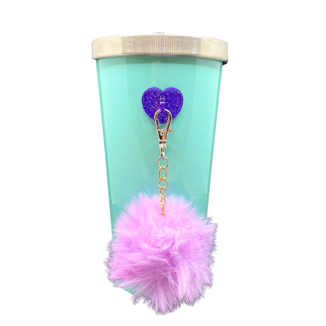 Lavender PomPom Water Bottle Charm Accessories