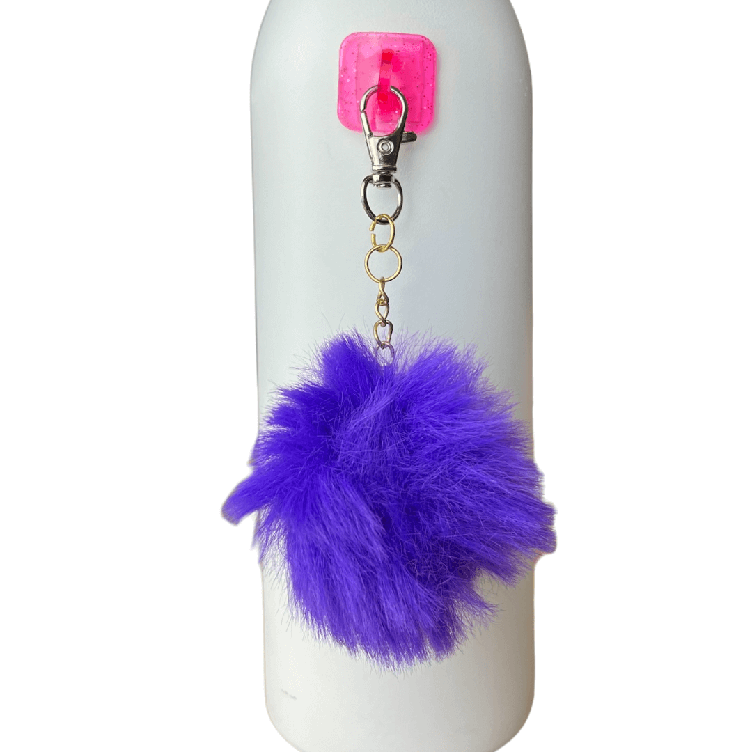 Purple PomPom Water Bottle Charm Accessories