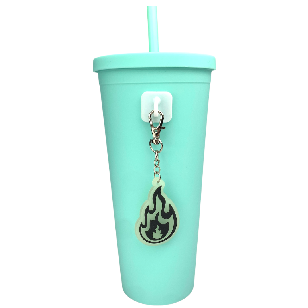 Glow in the Dark Fire Water Bottle Accessory Charm