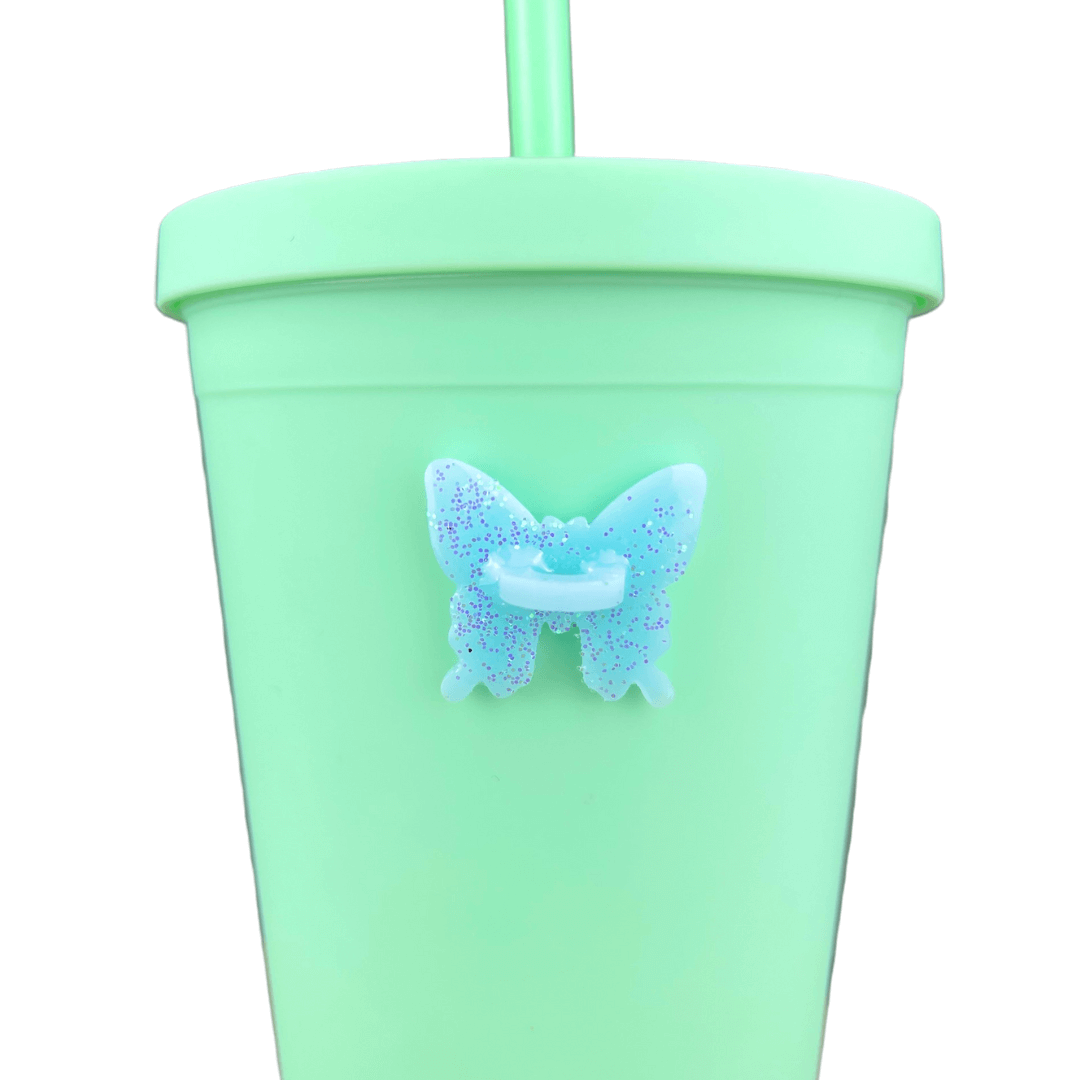 CharCharms Blue Glitter Butterfly Water Bottle Hook