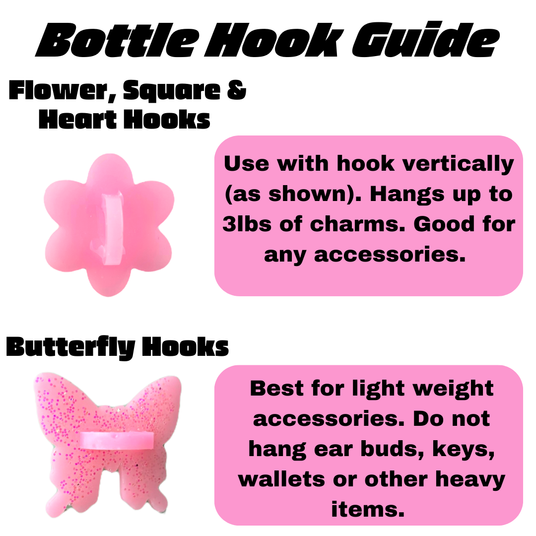 CharCharms Pink Glitter Heart Stick-On Hook Guide