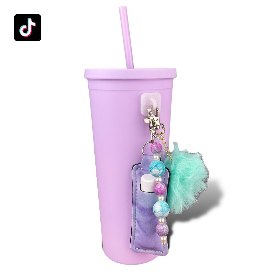White Square Stick On Water Bottle Charm