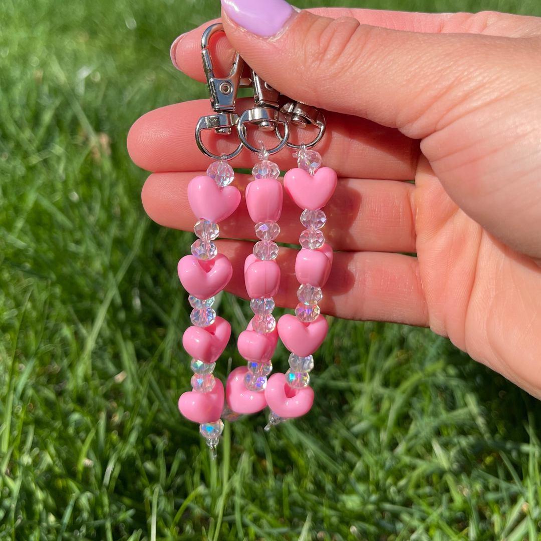 pink heart bead charms water bottle accessories