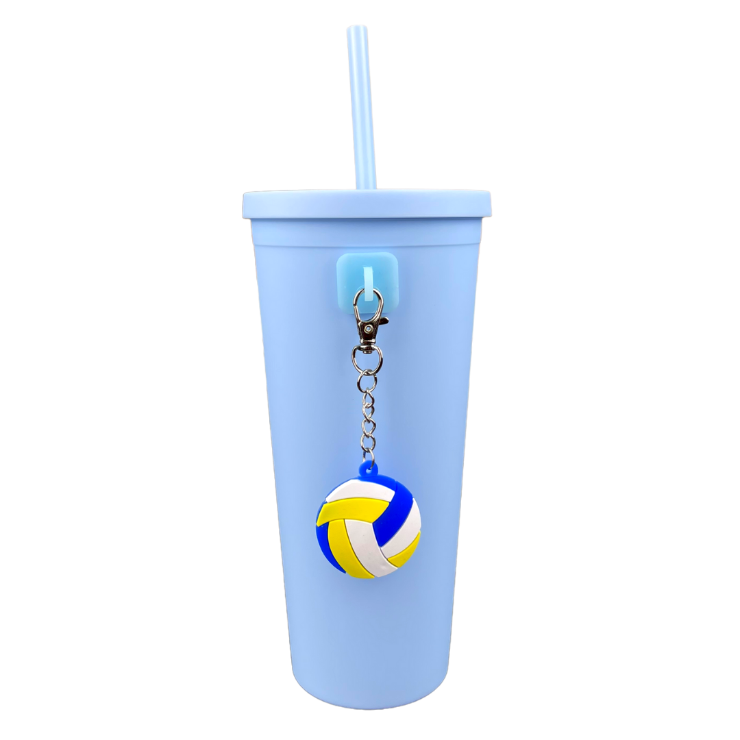 Stanley Cup Accessory Football & Initial Charm for Tumbler Cup