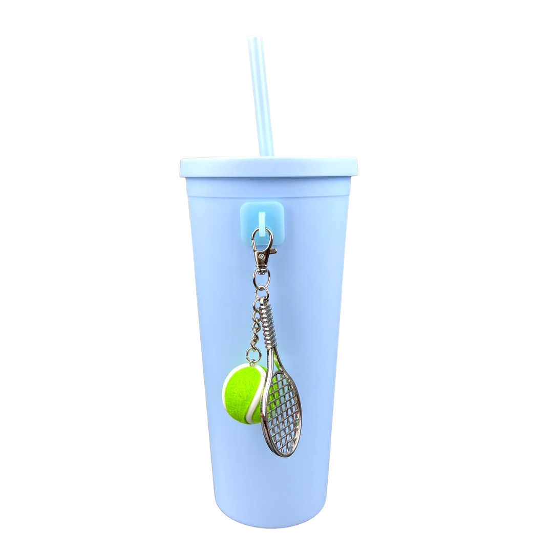 Stanley Cup Accessory Softball & Initial Charm for Tumbler Cup