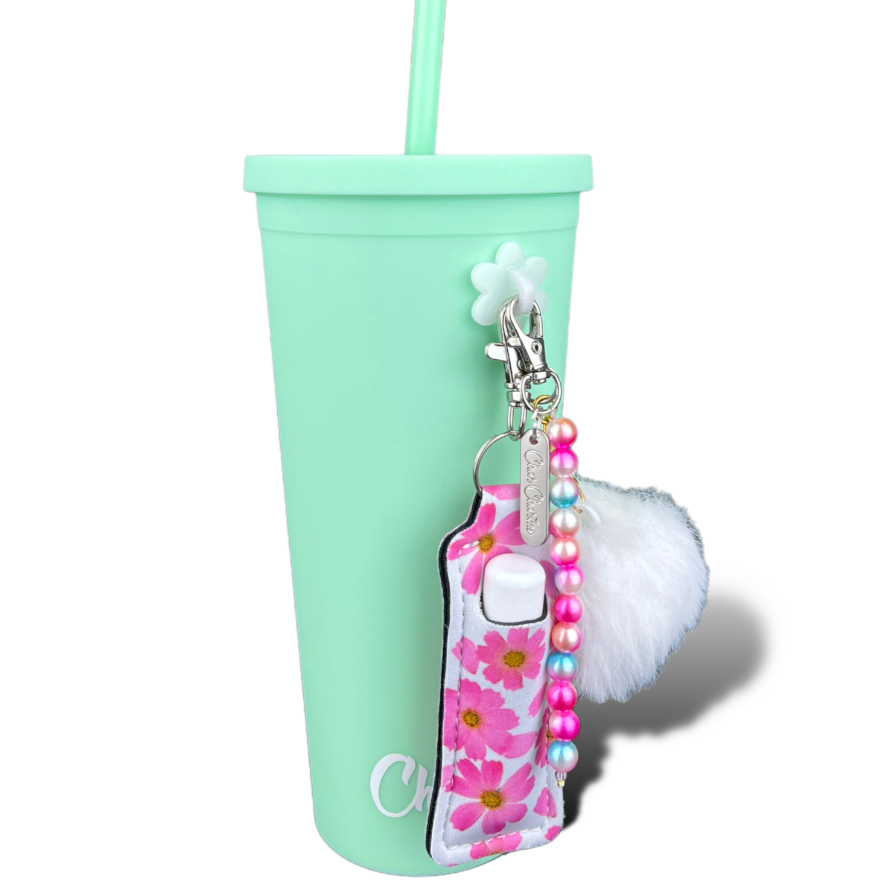 pearl bead charm water bottle accessory